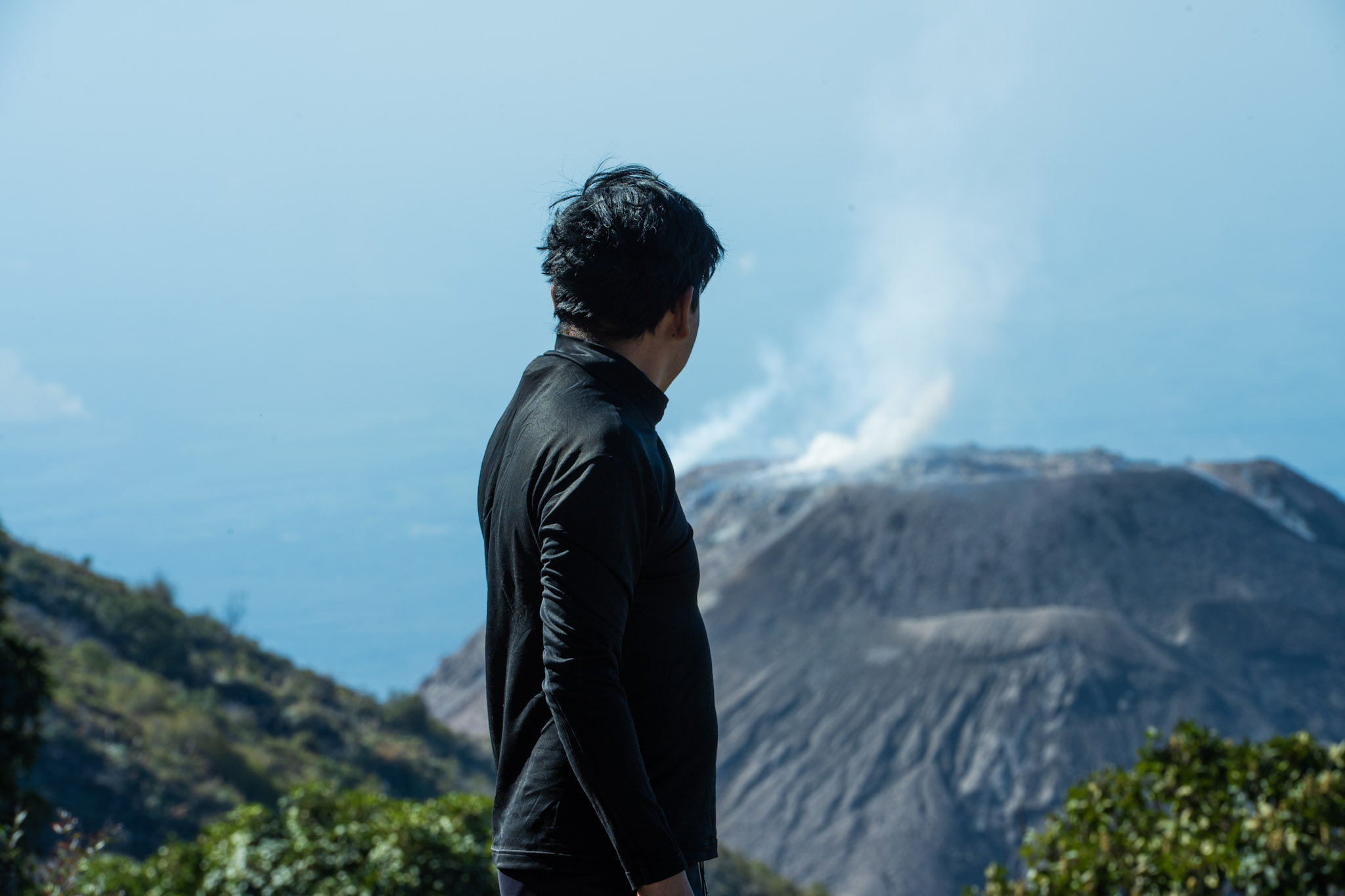 Admiring the view from the Santiaguito Mirador.